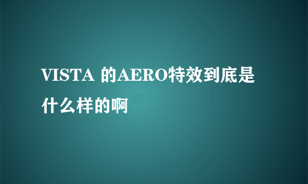 VISTA 的AERO特效到底是什么样的啊