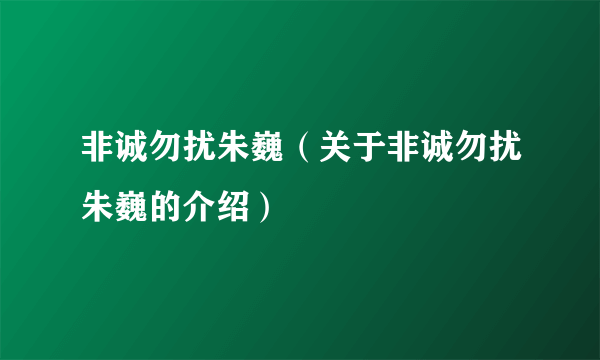 非诚勿扰朱巍（关于非诚勿扰朱巍的介绍）