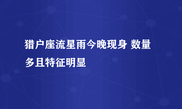 猎户座流星雨今晚现身 数量多且特征明显