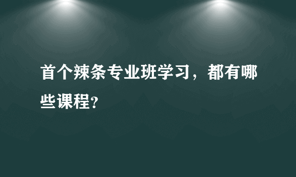 首个辣条专业班学习，都有哪些课程？