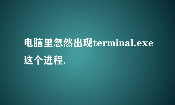 电脑里忽然出现terminal.exe这个进程.