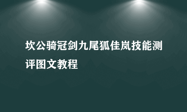 坎公骑冠剑九尾狐佳岚技能测评图文教程