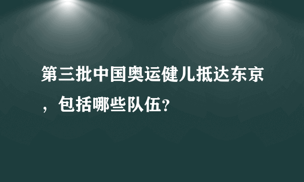 第三批中国奥运健儿抵达东京，包括哪些队伍？