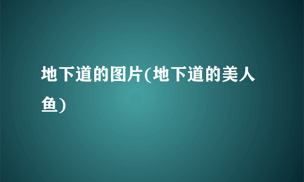 地下道的图片(地下道的美人鱼)