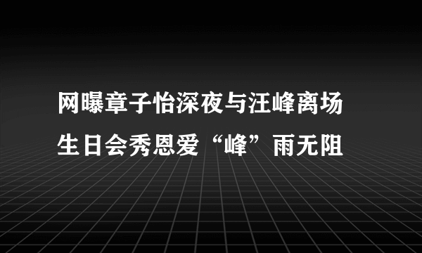 网曝章子怡深夜与汪峰离场  生日会秀恩爱“峰”雨无阻