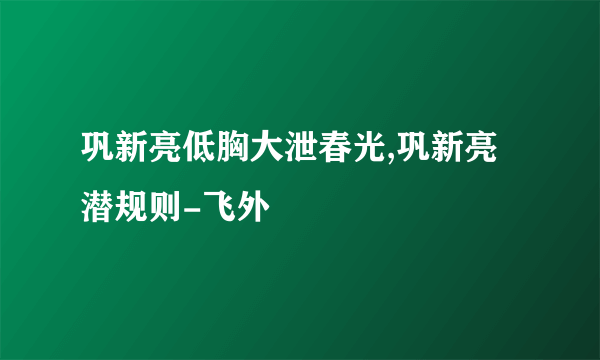 巩新亮低胸大泄春光,巩新亮潜规则-飞外