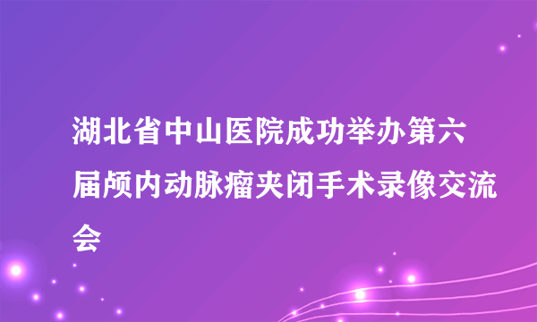 湖北省中山医院成功举办第六届颅内动脉瘤夹闭手术录像交流会