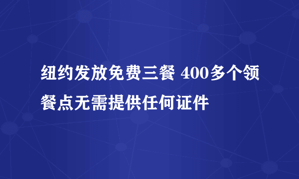 纽约发放免费三餐 400多个领餐点无需提供任何证件