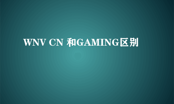 WNV CN 和GAMING区别