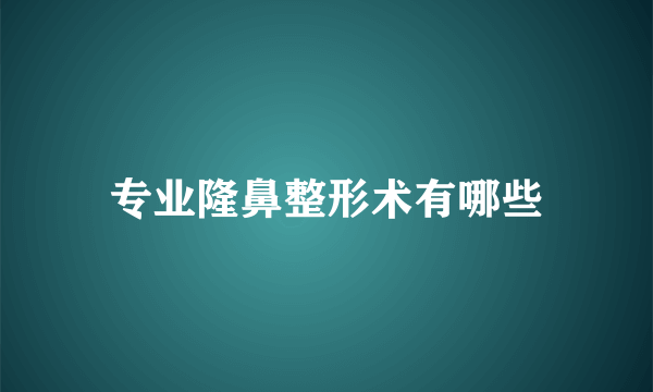 专业隆鼻整形术有哪些