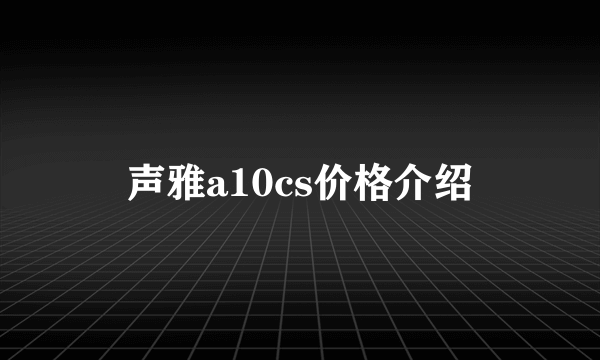 声雅a10cs价格介绍