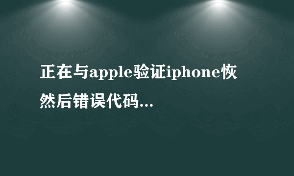 正在与apple验证iphone恢復 然后错误代码1602