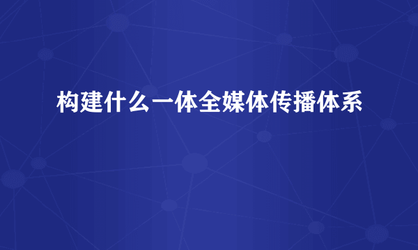 构建什么一体全媒体传播体系