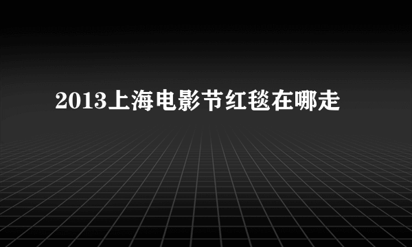 2013上海电影节红毯在哪走