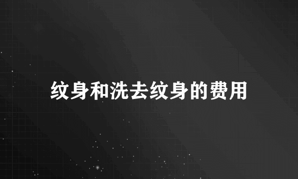 纹身和洗去纹身的费用