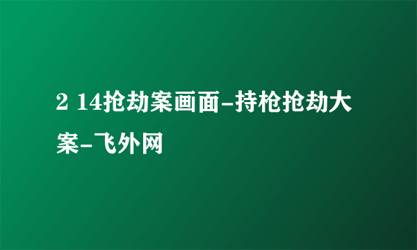 2 14抢劫案画面-持枪抢劫大案-飞外网