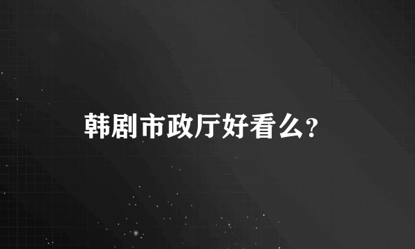 韩剧市政厅好看么？