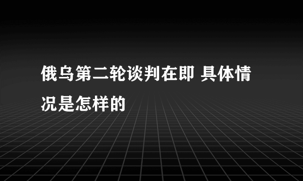 俄乌第二轮谈判在即 具体情况是怎样的