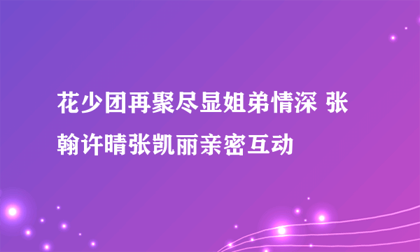 花少团再聚尽显姐弟情深 张翰许晴张凯丽亲密互动