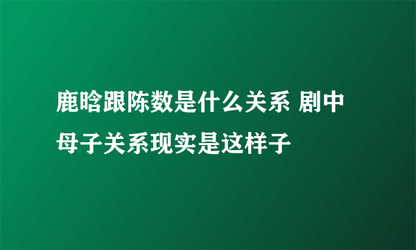 鹿晗跟陈数是什么关系 剧中母子关系现实是这样子