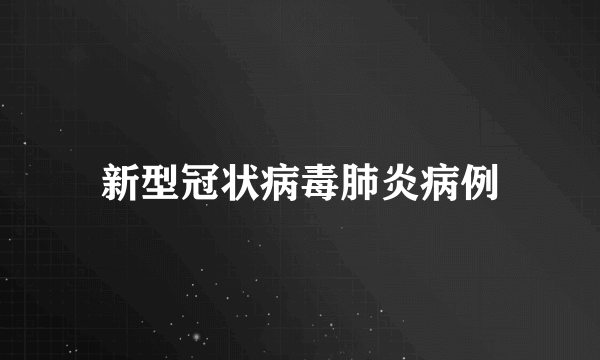 新型冠状病毒肺炎病例