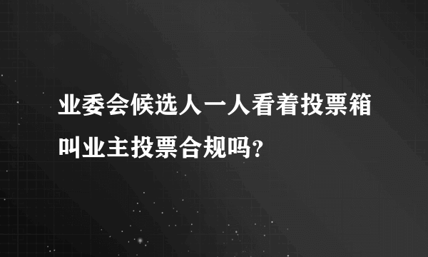 业委会候选人一人看着投票箱叫业主投票合规吗？