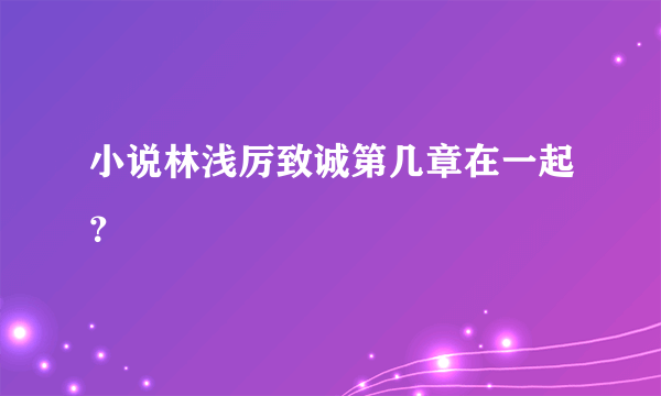 小说林浅厉致诚第几章在一起？