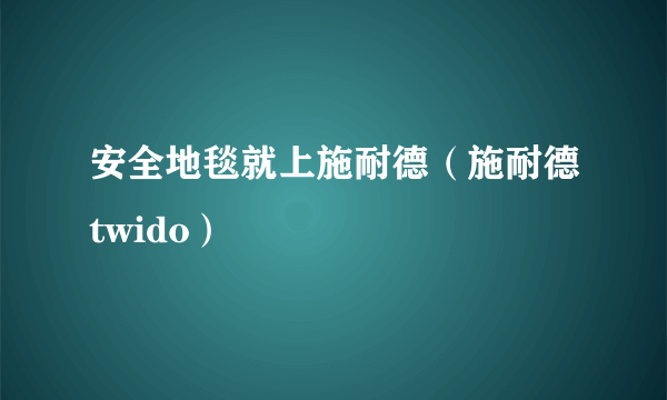 安全地毯就上施耐德（施耐德twido）