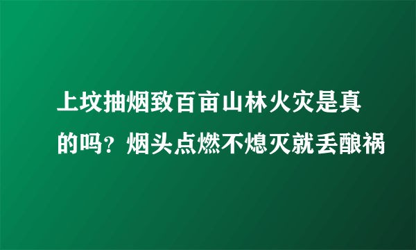 上坟抽烟致百亩山林火灾是真的吗？烟头点燃不熄灭就丢酿祸