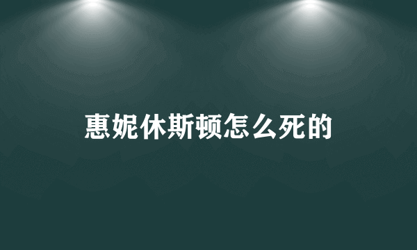 惠妮休斯顿怎么死的