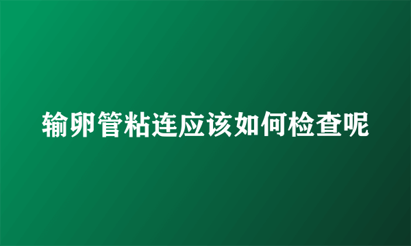 输卵管粘连应该如何检查呢