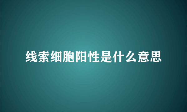 线索细胞阳性是什么意思