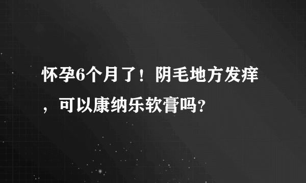 怀孕6个月了！阴毛地方发痒，可以康纳乐软膏吗？