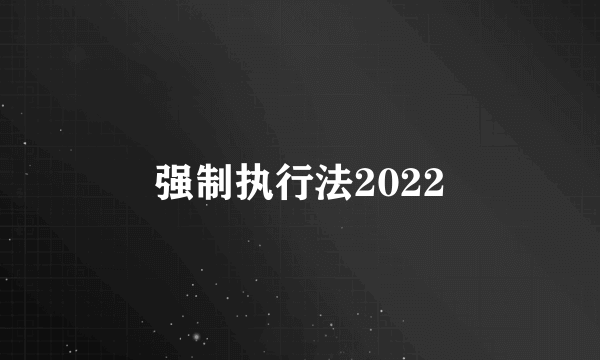 强制执行法2022