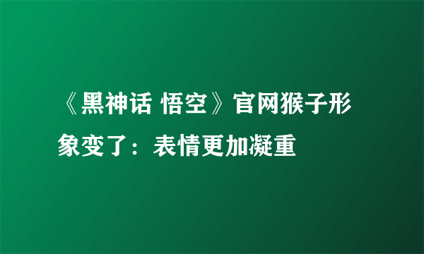 《黑神话 悟空》官网猴子形象变了：表情更加凝重