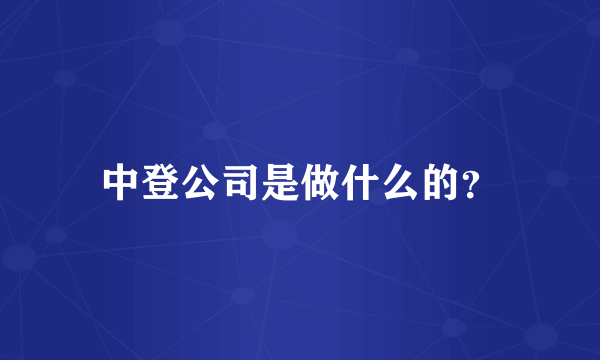 中登公司是做什么的？