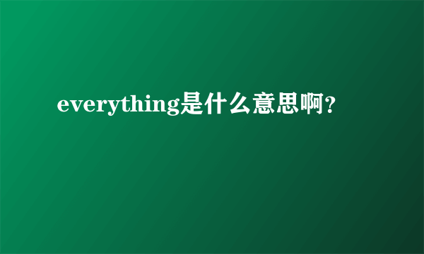 everything是什么意思啊？