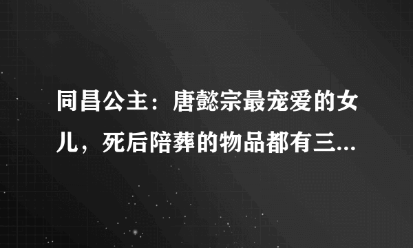 同昌公主：唐懿宗最宠爱的女儿，死后陪葬的物品都有三十多里路