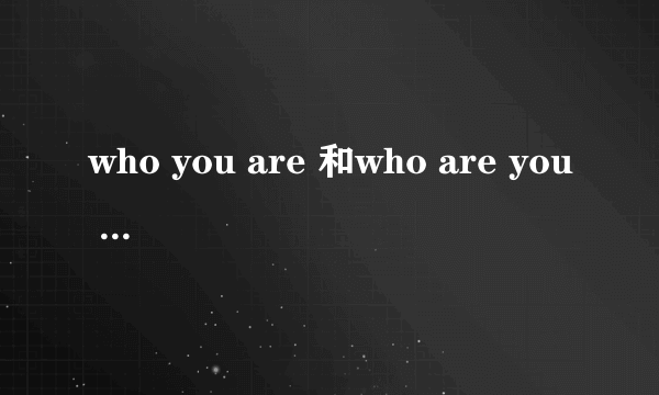 who you are 和who are you 有什么区别?