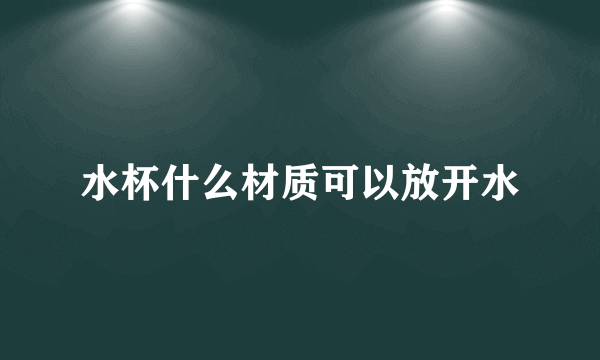 水杯什么材质可以放开水