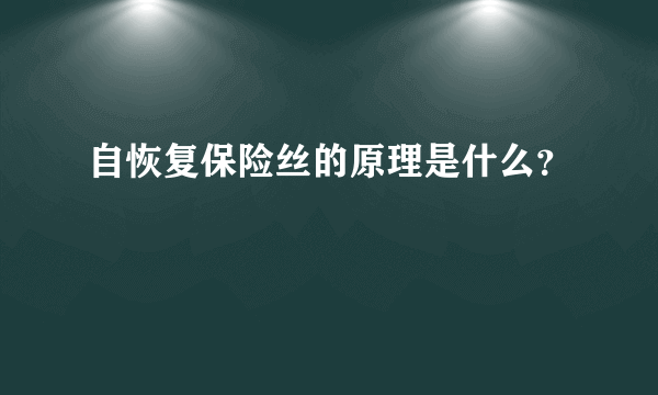 自恢复保险丝的原理是什么？