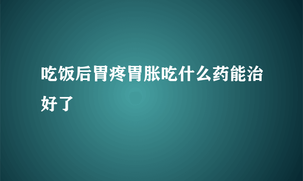 吃饭后胃疼胃胀吃什么药能治好了