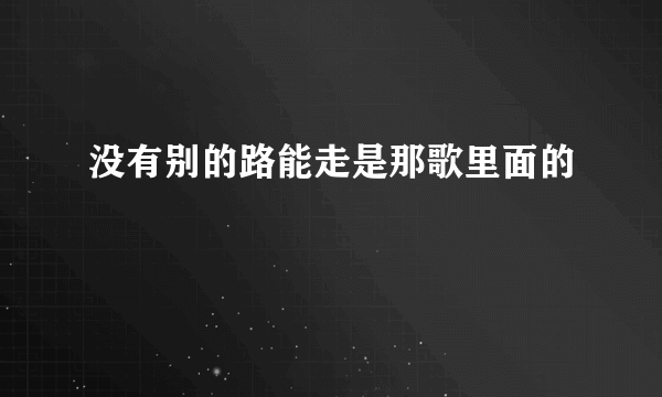 没有别的路能走是那歌里面的