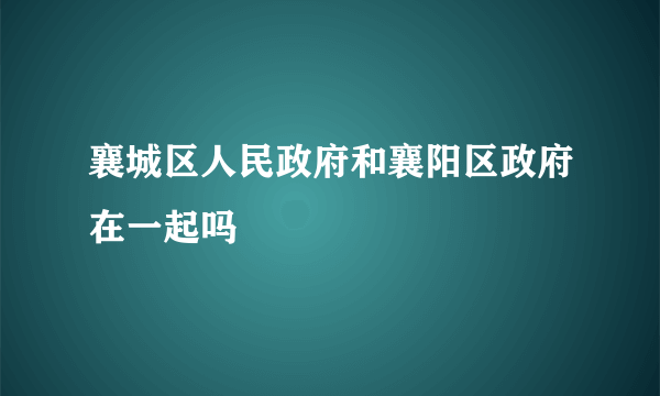 襄城区人民政府和襄阳区政府在一起吗