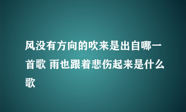 风没有方向的吹来是出自哪一首歌 雨也跟着悲伤起来是什么歌