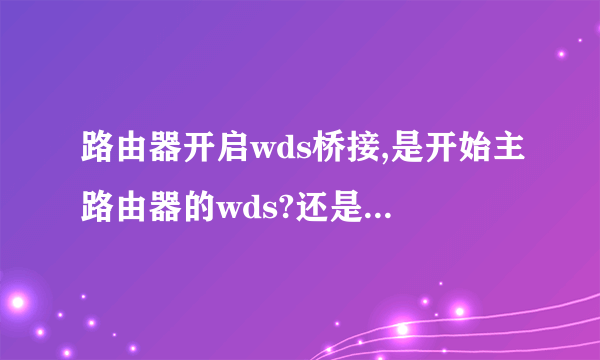 路由器开启wds桥接,是开始主路由器的wds?还是副路由器的wds?