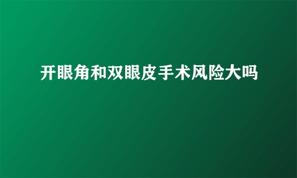 开眼角和双眼皮手术风险大吗