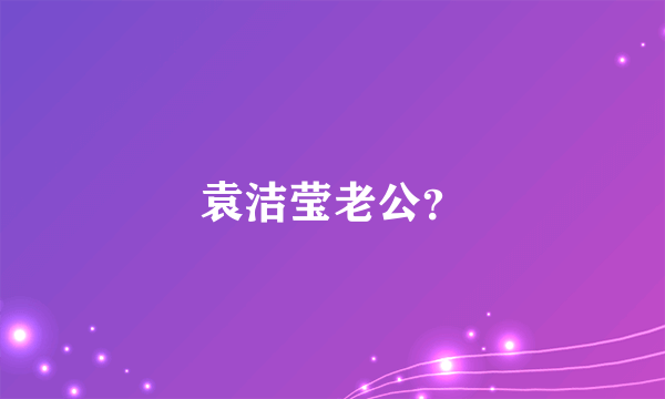 袁洁莹老公？