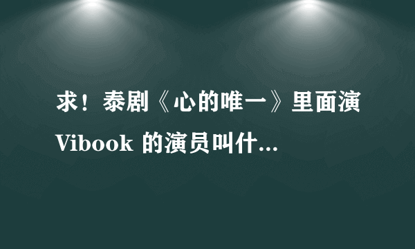 求！泰剧《心的唯一》里面演Vibook 的演员叫什么名字？他还演过《偷偷爱上你》里面的Tewa