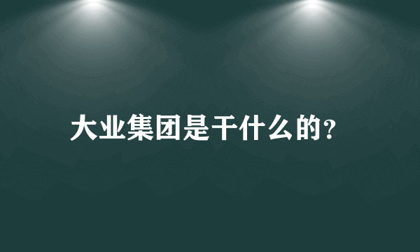 大业集团是干什么的？